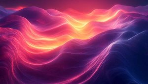 Pink and Orange Mountain Waves 4K Desktop Background Wallpaper