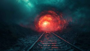 Red Glowing Tunnel Railway 4K Desktop Background Mobile Wallpaper