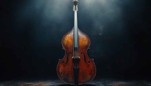 Antique Double Bass Instrument 4K Wallpaper for Desktop Background