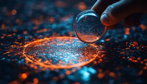 Abstract Orange Blue Glowing Circuit Digital Art 4K Wallpaper