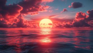 Aesthetic Sunset Over Sea 4K Desktop Background Mobile Wallpaper