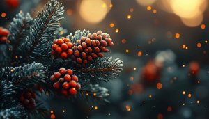 Christmas Tree Mobile Wallpaper Snowy Pinecone Branch Desktop Background