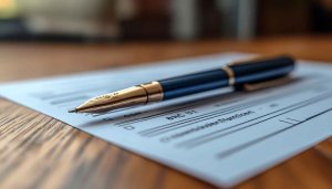 Stylish Pen on Form Image | Business Desktop Background Wallpaper