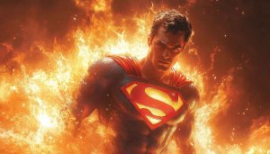 Henry Cavill Superman 4K Wallpaper - Flaming Background for Desktop
