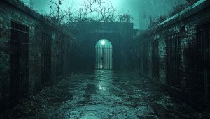 Gloomy Rainy Alleyway Tunnel Desktop Wallpaper, Free Mobile Background