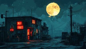 Eerie Full Moon Night Mobile Wallpaper Backgrounds for Phone