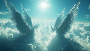 Angel Wings in Heaven 4K Desktop Background Mobile Wallpaper