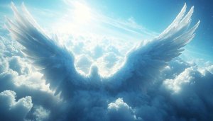Angel Wings in Clouds 4K Desktop Wallpaper Free Mobile Background