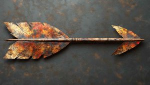 Rustic Arrow Feather Artwork 4K Desktop Background Mobile Wallpaper