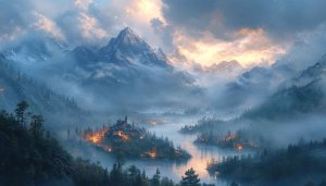 Fantasy Mountain Castle Wallpaper - Desktop Backgrounds and Mobile Wallpaper