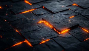 Lava Stone 4K Desktop Background, Glowing Hot Orange Wallpaper