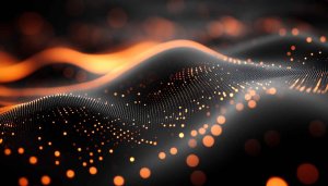 Abstract Orange Glowing Particles Black 4K Desktop Background Wallpaper