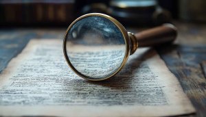 Antique Manuscript with Magnifying Glass Desktop Wallpaper 4K Resolution