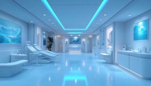 Modern Dental Clinic Interior Wallpaper, Aesthetic Clinic Background for Desktop