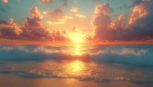 Tropical Ocean Sunset Scenery Free Mobile Wallpaper Backgrounds