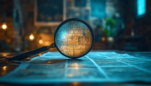 Magnifying Glass Over Map 4K Desktop Background Free Wallpaper