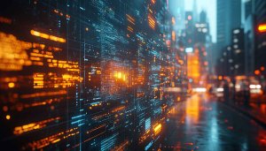 Cyberpunk Cityscape Digital Art 4K Desktop Background Mobile Wallpaper