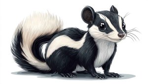 Cute Skunk Cartoon Art Mobile Wallpaper, Free Desktop Background