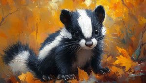 Cute Skunk Animal Painting Desktop Wallpaper Free Mobile Background