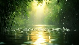 Lush Bamboo Rain Forest Reflection Mobile Background Free Wallpaper
