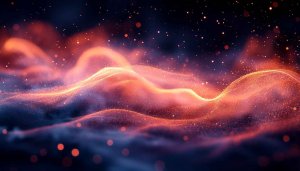 Abstract Sparkle Waves 4K Desktop Background, Orange Sparkle Mobile Wallpaper