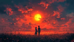 Sunset Love Silhouette 4K Desktop Background Free Mobile Wallpaper