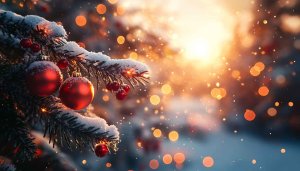 Sparkling Christmas Ornaments Mobile Wallpaper, Festive 4K Desktop Background