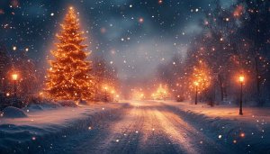 Christmas Winter Wonderland Scene Festive Season Mobile Background Wallpaper