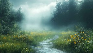 Foggy Forest Path Mobile Wallpaper, Free Nature Desktop Background