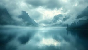 Misty Mountain Lake 4K Wallpaper For Desktop and Mobile Use