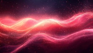 Red Sparkly Waves Digital Art 4K Desktop Wallpaper Background