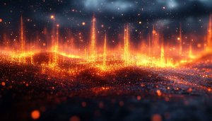 Abstract Glowing Particle Wave 4K Desktop Wallpaper Free Background