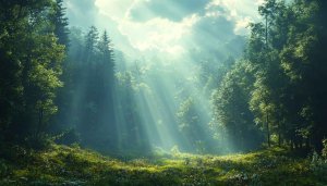 Sunlight Forest Mobile Background - Free Nature Desktop Wallpaper 4K