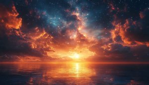 Stunning Orange Sky Ocean Scenery for Desktop Wallpaper Backgrounds 4K