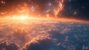Orange Space View Mobile Background - Galaxy Cloud 4K Wallpaper