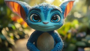 Adorable Blue Animated Creature Wallpaper for Desktop and Mobile Backgrounds