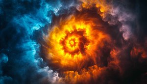 Fire and Ice Spiral Abstract Art 4K Desktop Background