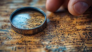 Vintage Magnifying Glass on Antique Map Free Mobile Wallpaper