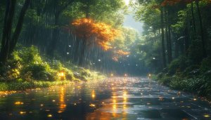 Rainy Forest Road 4K Mobile Wallpaper Free Desktop Background