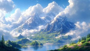 Snowy Mountain and Lake 4K Desktop Wallpaper Free Mobile Background