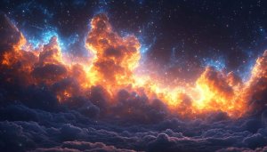 Fiery Galaxy Sky 4K Desktop Wallpaper, Stunning Space Background