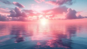 Pink Sunset Ocean 4K Desktop Wallpaper, Mobile Backgrounds Free