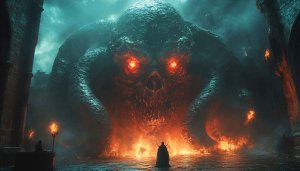 Epic Fantasy Creature 4K Wallpaper - Dark Demon Mobile Background