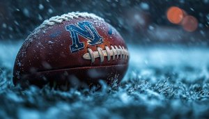 Snowy Football Wallpaper, Winter Sports Background, Frosty Game Day Mobile