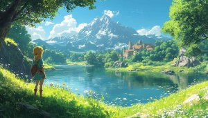 Zelda Breath of the Wild Anime Landscape 4K Desktop Wallpaper