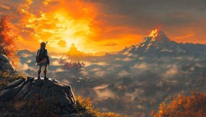 Zelda Breath of the Wild 4K Desktop Wallpaper Volcano Landscape