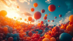 Colorful Balloons Aesthetic 4K Wallpaper for Desktop Backgrounds Free