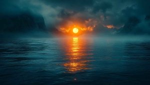 Serene Ocean Sunset 4K Desktop Background Free Mobile Wallpaper