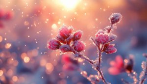 Frozen Pink Flowers Mobile Wallpaper Free Winter Bokeh Background