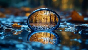 Fall Forest Through Lens Mobile Wallpaper, Nature Photography Background